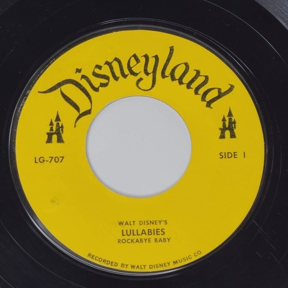 Walt Disney's Lullabies Rockabye Baby / Brahms' Lullaby 45 RPM Vinyl Disneyland